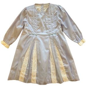 Smockingbird vintage light blue eyelet toddler dress size 4T